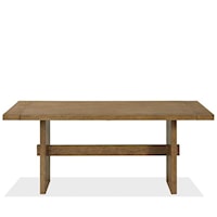 Rustic Contemporary Trestle Dining Table with 2 12" Leaves