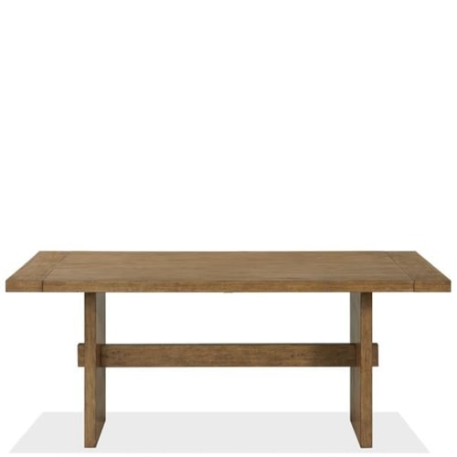 Rustic Contemporary Trestle Dining Table with 2 12" Leaves
