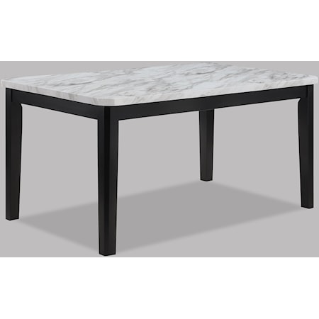 Transitional Dining Table with Faux Marble Top
