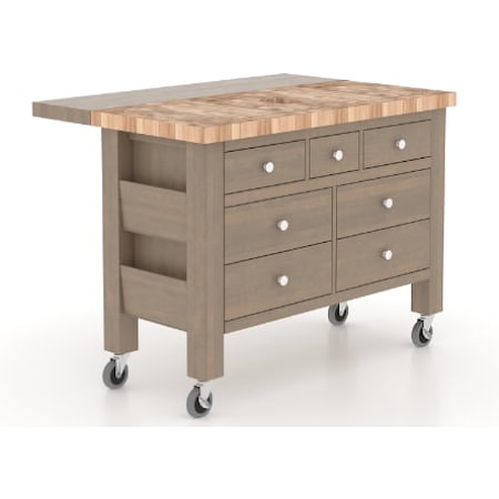 Transitional Kitchen Island with Wheels