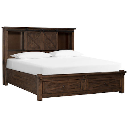King Storage Bed with Footboard Drawers