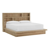 Contemporary Queen Platform Bed with Dual USB Ports