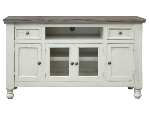 Farmhouse 4-Door TV Stand with 2 Drawers