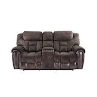 Transitional Power Reclining Loveseat  with Cup Holders