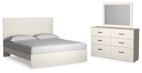 3pc King Panel Bed, Dresser & Mirror