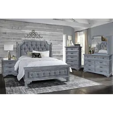 4-Piece Upholstered Queen Panel Bedroom Set