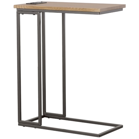 Rudy C-Shaped Side Table w/ Power Outlet