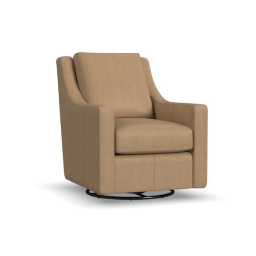 Contemporary Swivel Glider with Sloped Arms