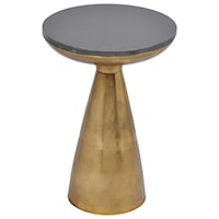 Contemporary Aluminum Side Table with Black Granite Top