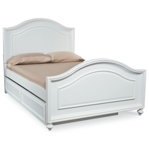 Full Size Arched Panel Bed with Trundle Drawer