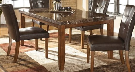 Faux Grey Marble Dining Table