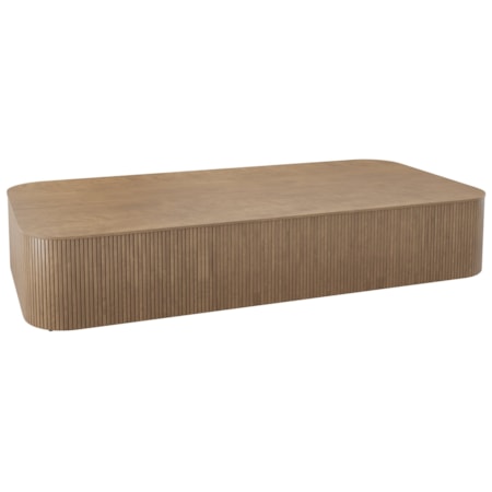 80" Fluted Block-Base Coffee Table