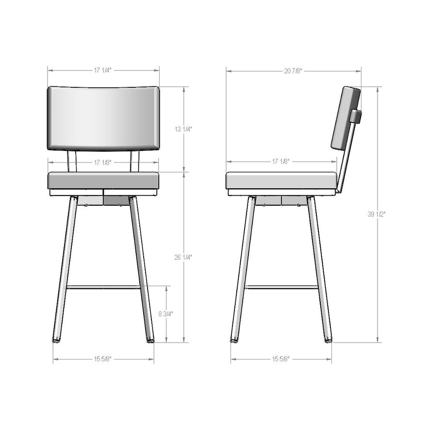 Amisco Wesley Upholstered Counter Height Swivel Stool