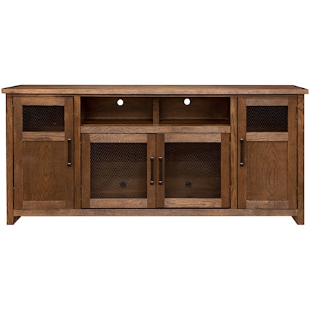 Contemporary 69" Entertainment Console with Bronze Hardware