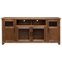 Contemporary 69" Entertainment Console with Bronze Hardware