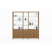 Contemporary 3-Shelf System with Glass Shelves