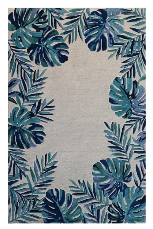 Cove 3004 Ivory/Blue Tropics Area Rug