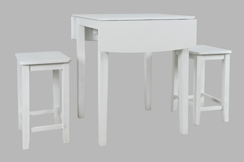 Coastal 3-Piece Counter Dining Set with Backless Stools