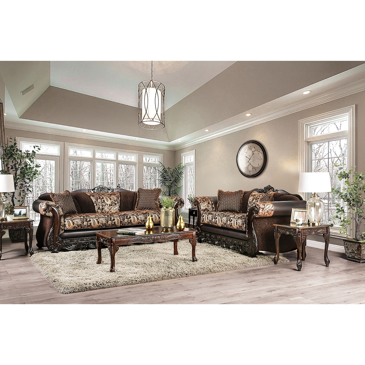 Furniture of America Newdale Sofa and Loveseat Set 