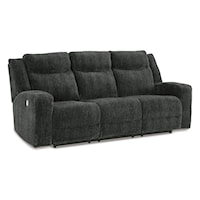 Power Reclining Sofa with Drop Down Table and Cup Holders