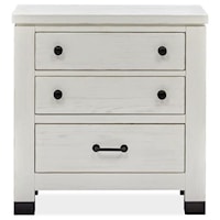 Industrial Farmhouse 3-Drawer Nightstand with USB Port