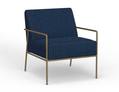 Contemporary Accent Armchair with Gold Frame