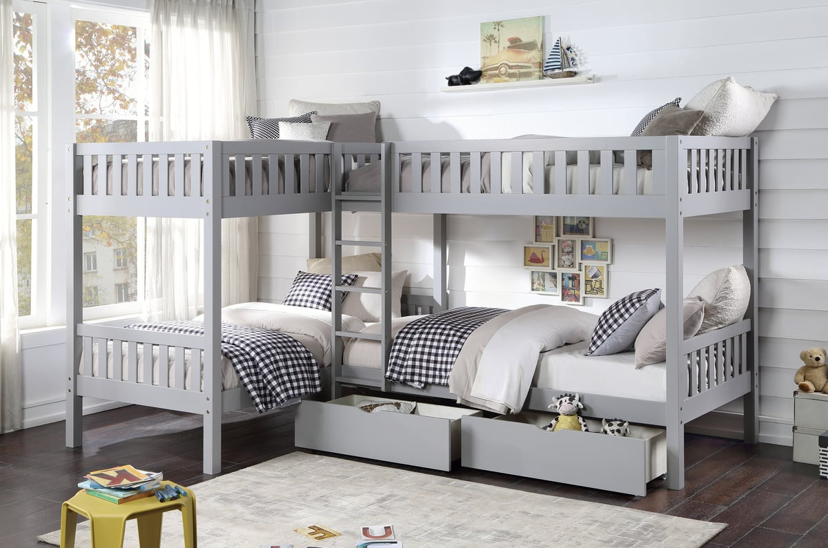 Corner Bunk Bed with Storage