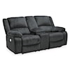 Michael Alan Select Draycoll Double Reclining Power Loveseat w/ Console