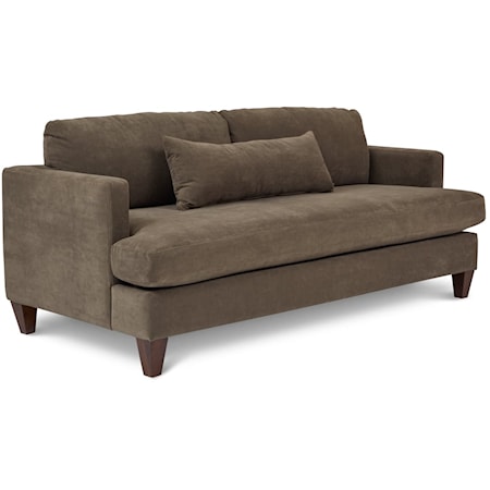 Contemporary Upholstered Sofa with Tapered Wood Leg