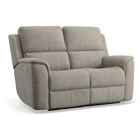 Casual Power Reclining Loveseat with Power Headrest and Power Lumbar Support