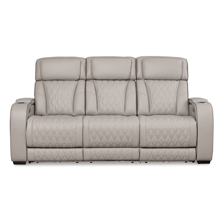 Power Reclining Sofa with Adj Headrest