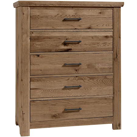 Transitional Rustic 5-Drawer Chest