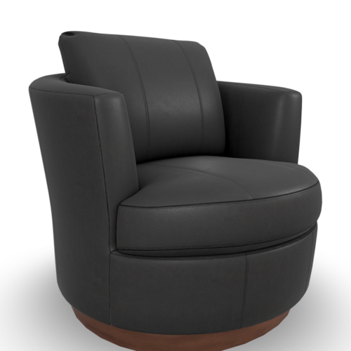 Mid-Century Modern Swivel Barrel Chair