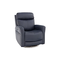 Transitional Swivel Recliner with Power Headrest