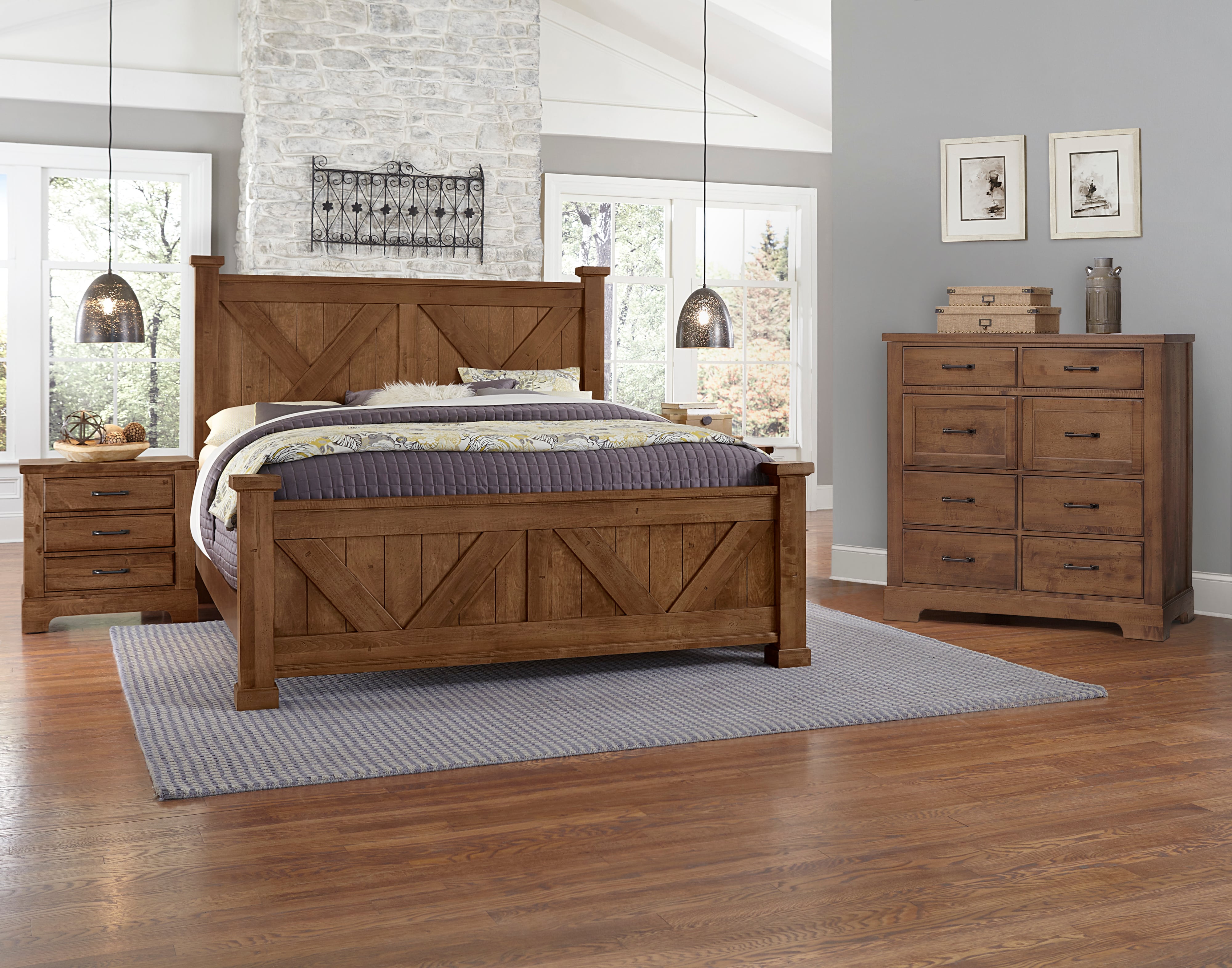 Artisan & Post Cool Rustic King "X" Panel Bed