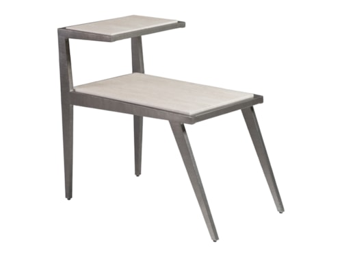 Contemporary Silver Gray Side Table