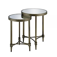 Contemporary Nesting Table Set with Mirrored Tops