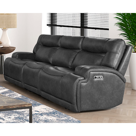 COLOSSUS GREY DOUBLE POWER SOFA | WITH DROP 