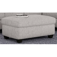 Contemporary Storage Ottoman with Tapered Legs