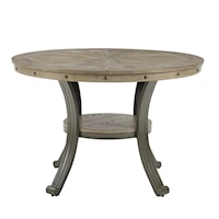 45 inch Round Wood and Metal Dining Table