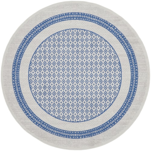 8'  Ivory Blue Round Rug