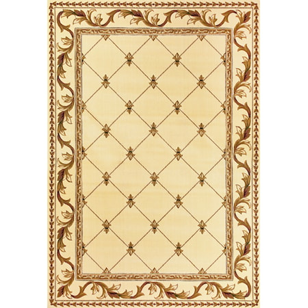 9'10" x 13'2" Ivory Fleur-De-Lis Rug