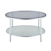 Steve Silver Frostine Round Cocktail Table with Glass Top