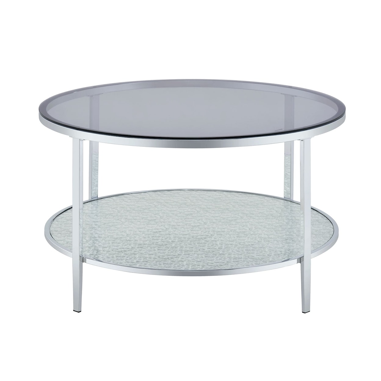 Prime Frostine Round Cocktail Table with Glass Top