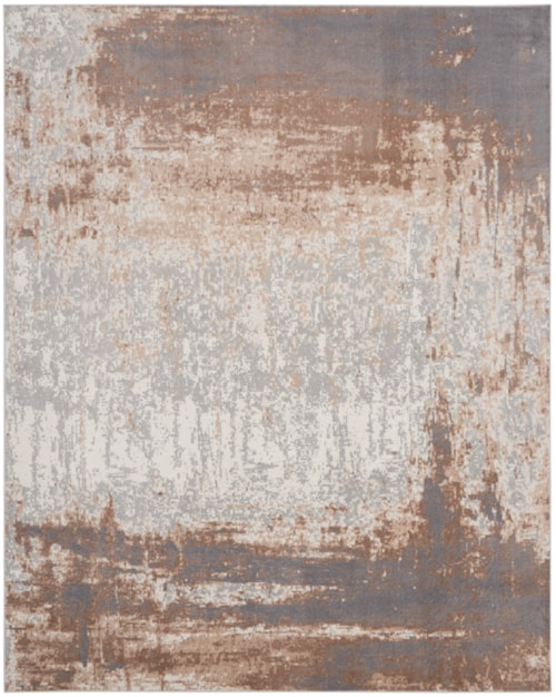 7'10" x 9'10" Grey Ivory Rectangle Rug