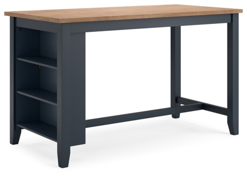 Casual 3-Shelf Counter Height Table with Open Storage