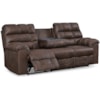 Ashley Signature Design Derwin Reclining Sofa with Drop Down Table