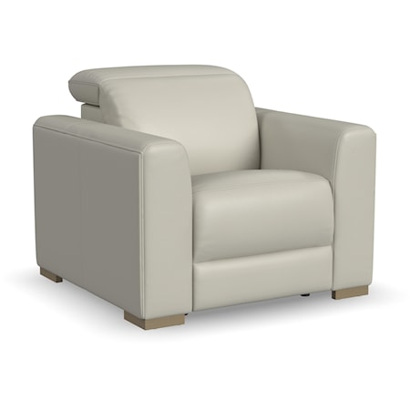 Transitional Power Recliner w/Power Headrests