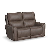 Casual Power Reclining Loveseat with Power Headrest and Lumbar