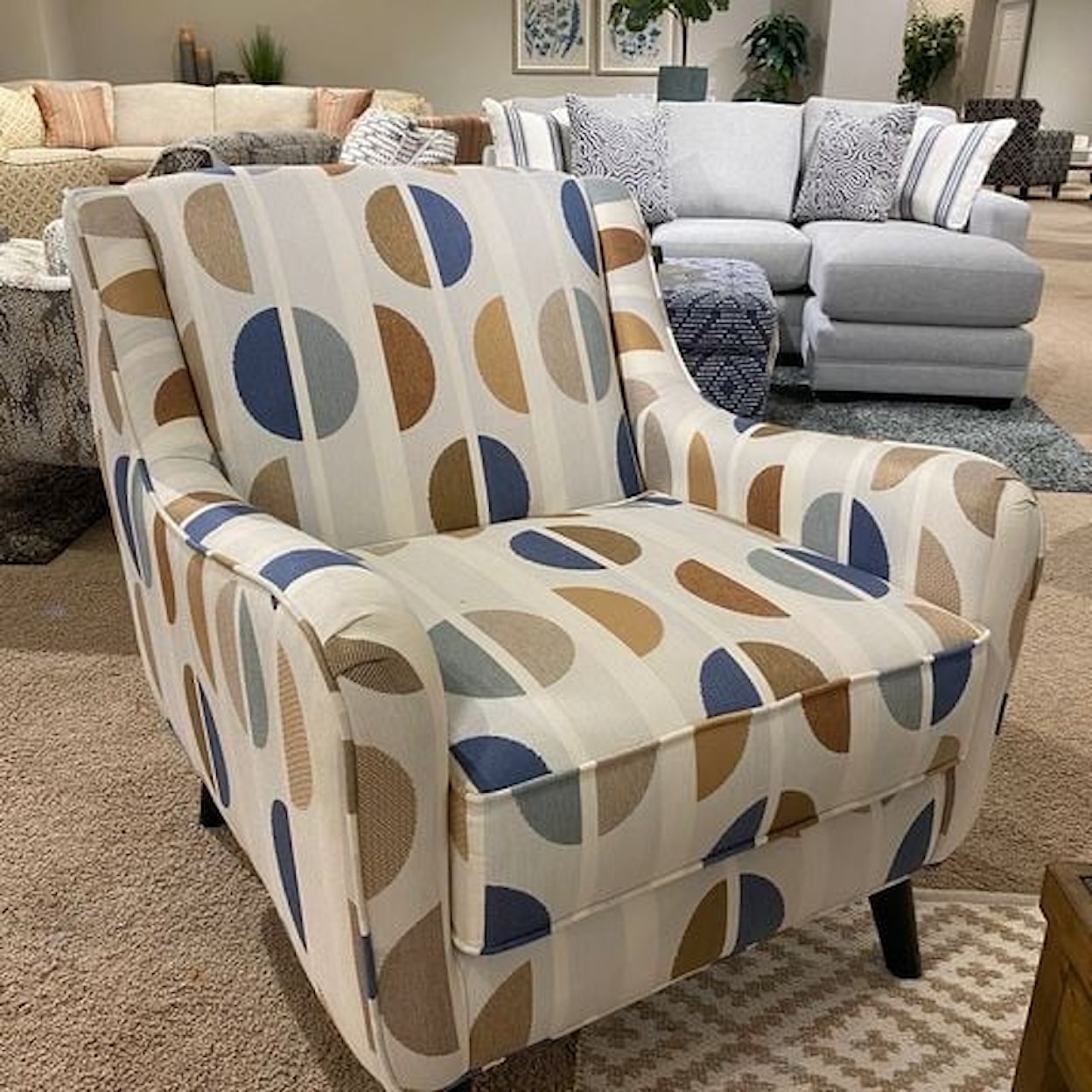 VFM Signature 5005 HERZL DENIM LOXLEY COCONUT Accent Chair